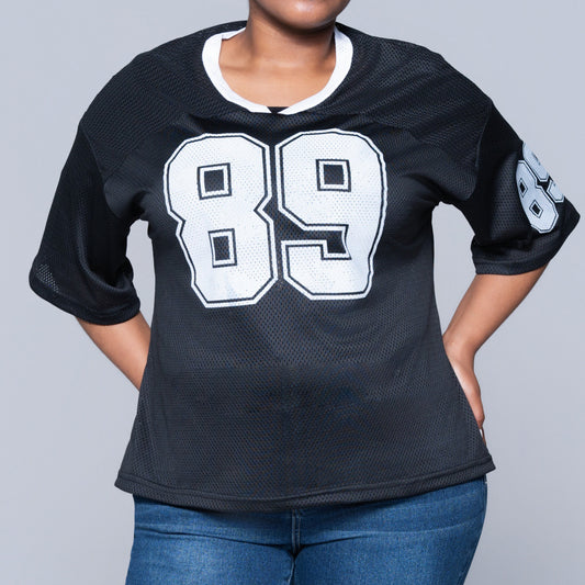 Printed Casual Black Tee