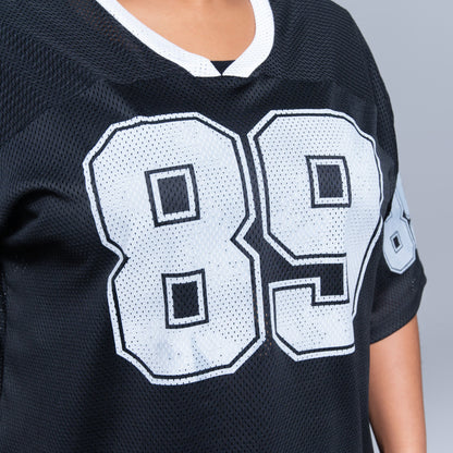 Printed Casual Black Tee