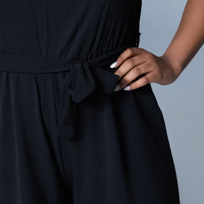 Ladies Sleeveless Black Jumpsuit