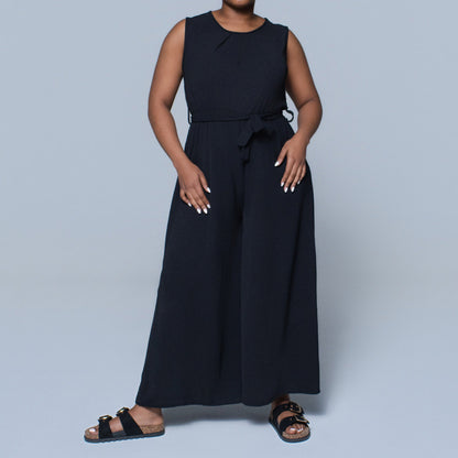 Ladies Sleeveless Black Jumpsuit