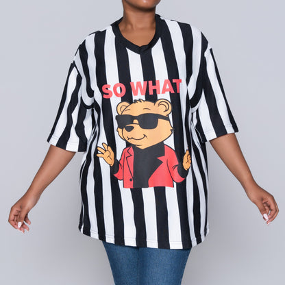 Front Print Striped Top