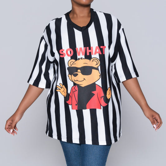 Front Print Striped Top