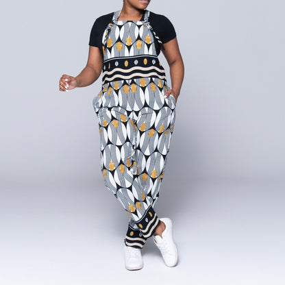 Ladies Printed Linen Jumpsuit