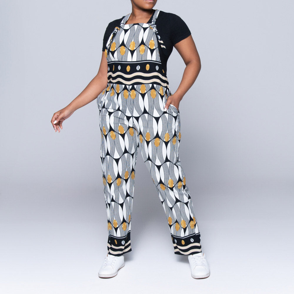 Ladies Printed Linen Jumpsuit
