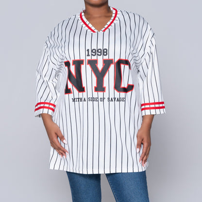 White/Black Birds Eye Top