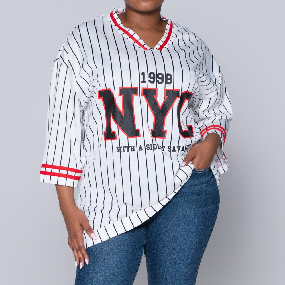 White/Black Birds Eye Top