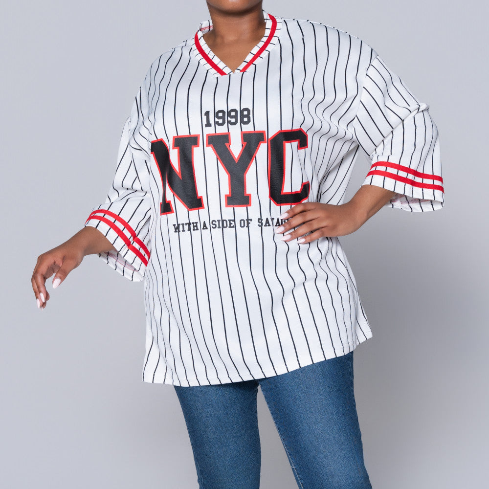 White/Black Birds Eye Top