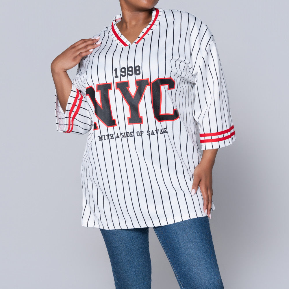 White/Black Birds Eye Top