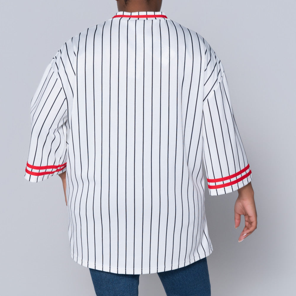 White/Black Birds Eye Top