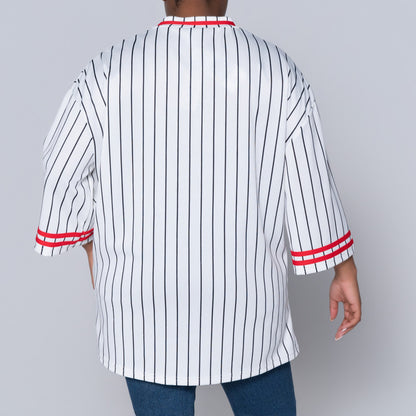 White/Black Birds Eye Top
