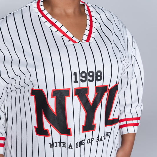 White/Black Birds Eye Top