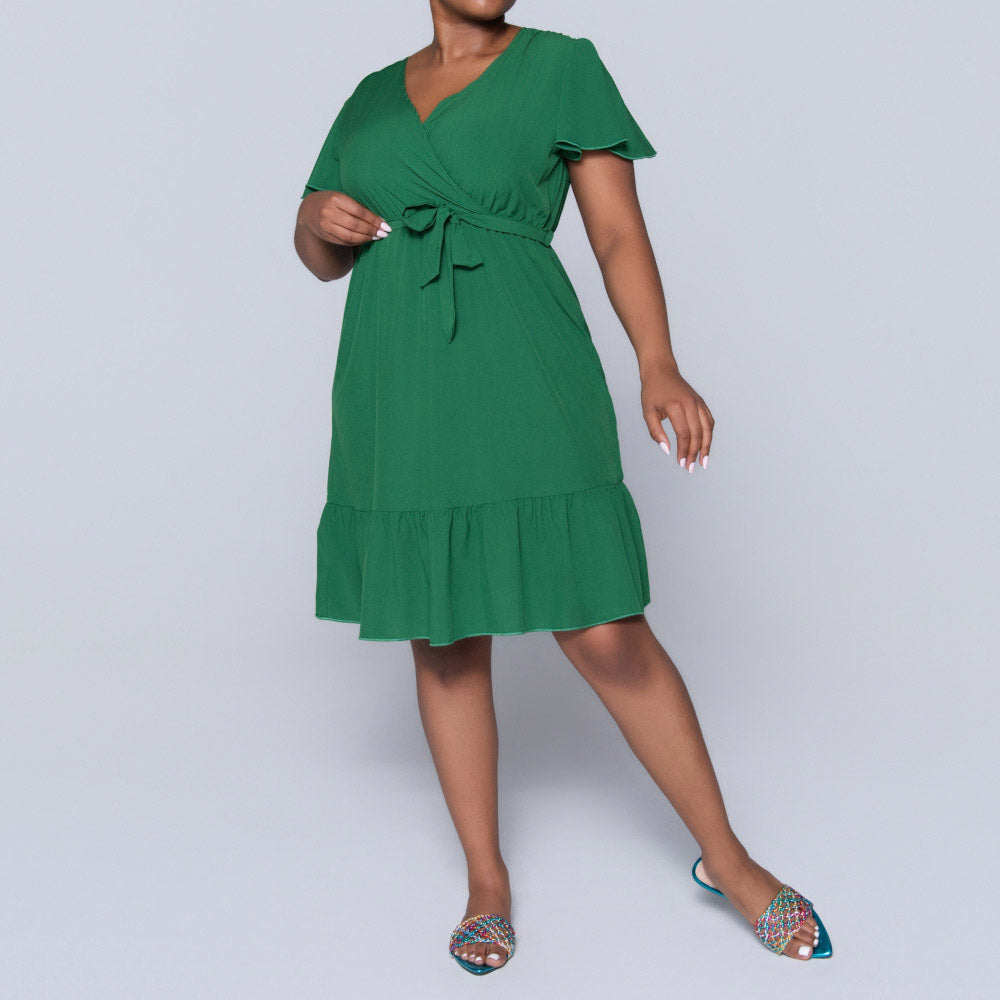 Emerald Cross Over Dress