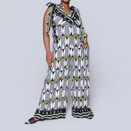 Ladies Printed Chartreuse Jumpsuit