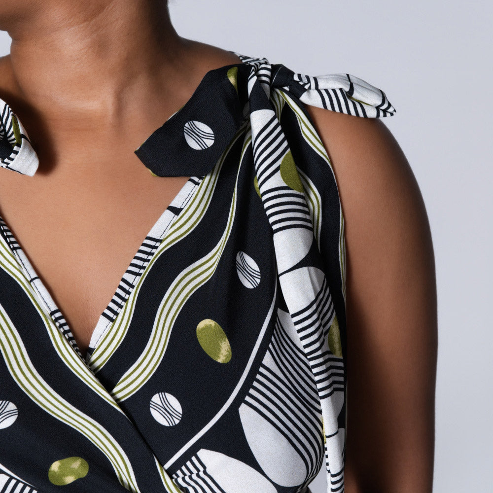 Ladies Printed Chartreuse Jumpsuit
