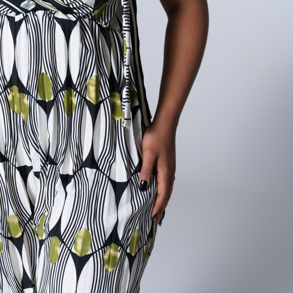 Ladies Printed Chartreuse Jumpsuit