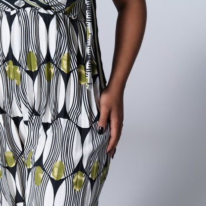 Ladies Printed Chartreuse Jumpsuit