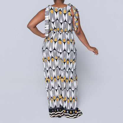 Ladies Printed Mustard Jumpsuit