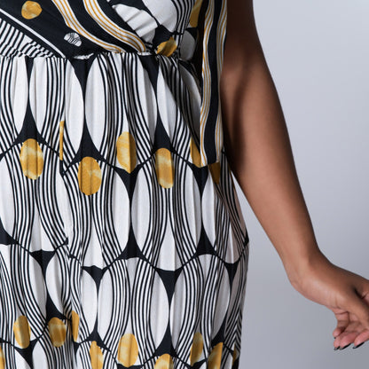 Ladies Printed Mustard Jumpsuit