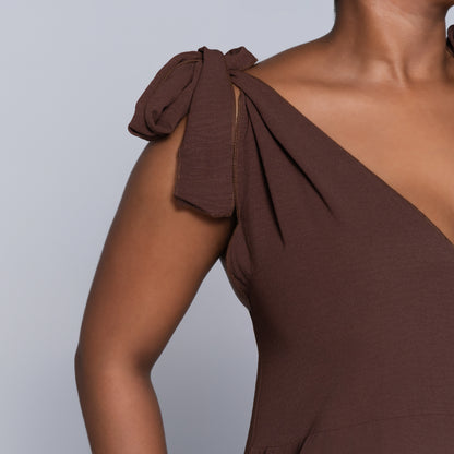 Chocolate Sleeveless Airflow Jumpsuit