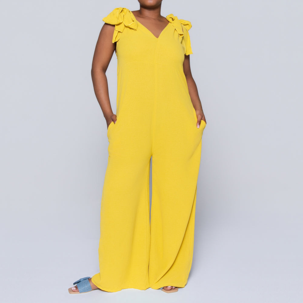 Ochre Sleeveless Airflow Jumpsuit