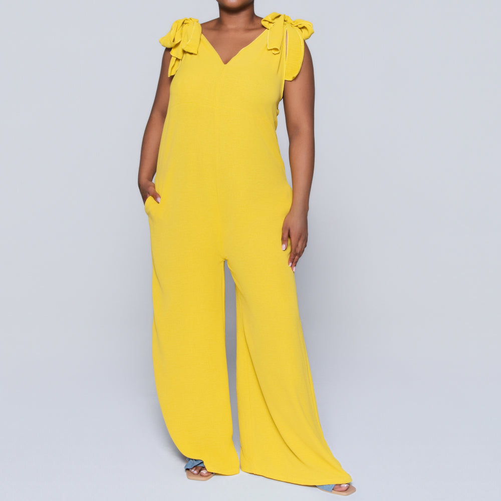 Ochre Sleeveless Airflow Jumpsuit
