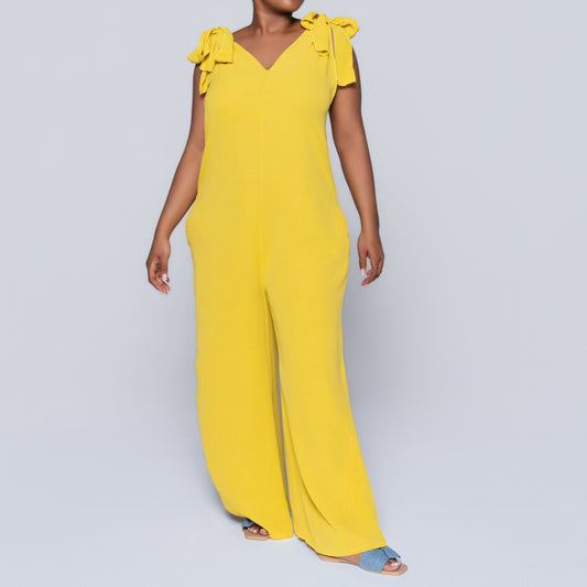 Ochre Sleeveless Airflow Jumpsuit