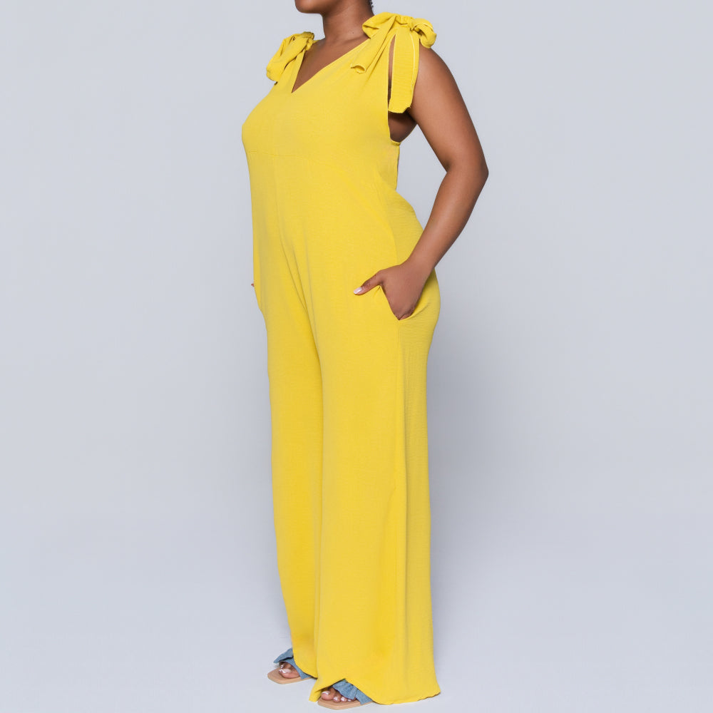 Ochre Sleeveless Airflow Jumpsuit