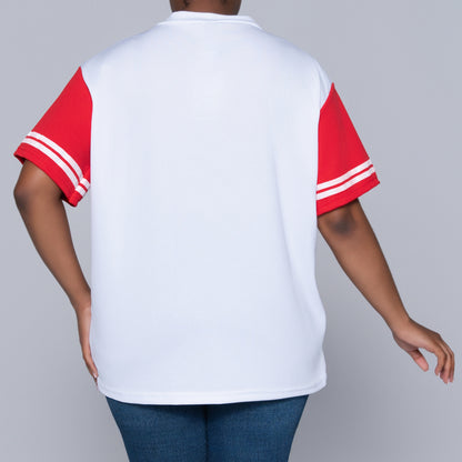 Red Short Sleeve Printed Top