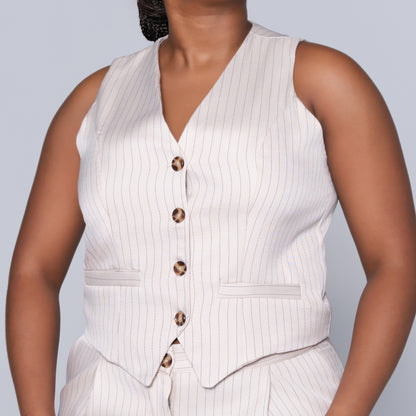 Striped Stone Waistcoat