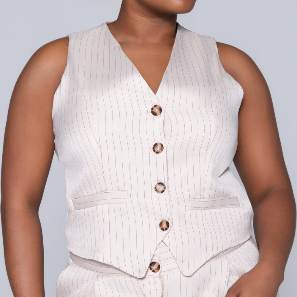 Striped Stone Waistcoat