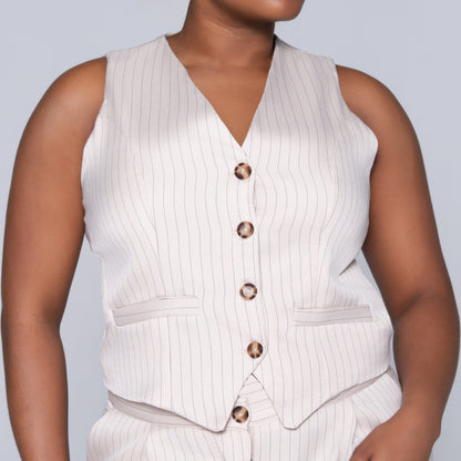 Striped Stone Waistcoat