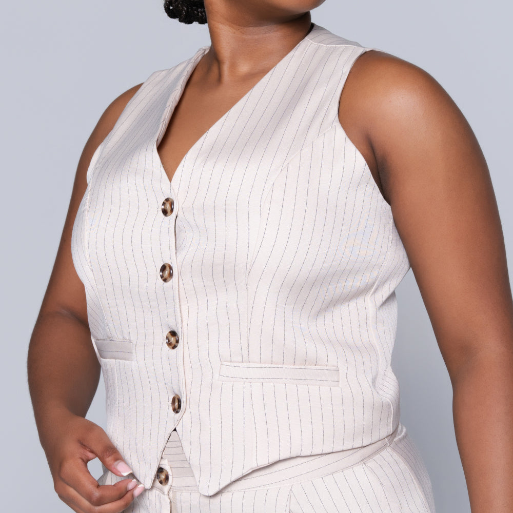 Striped Stone Waistcoat