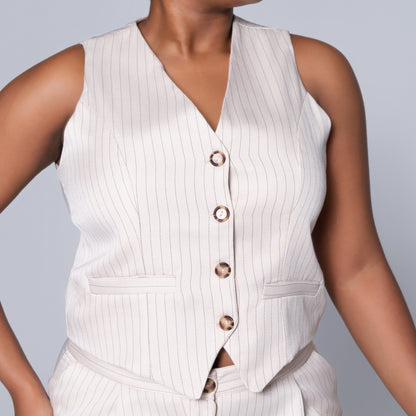 Striped Stone Waistcoat