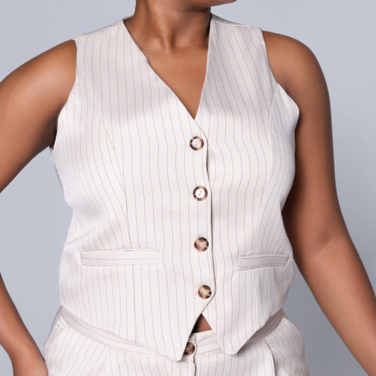 Striped Stone Waistcoat