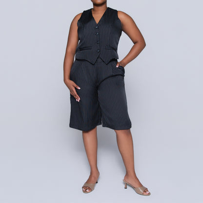 Striped Black Waistcoat