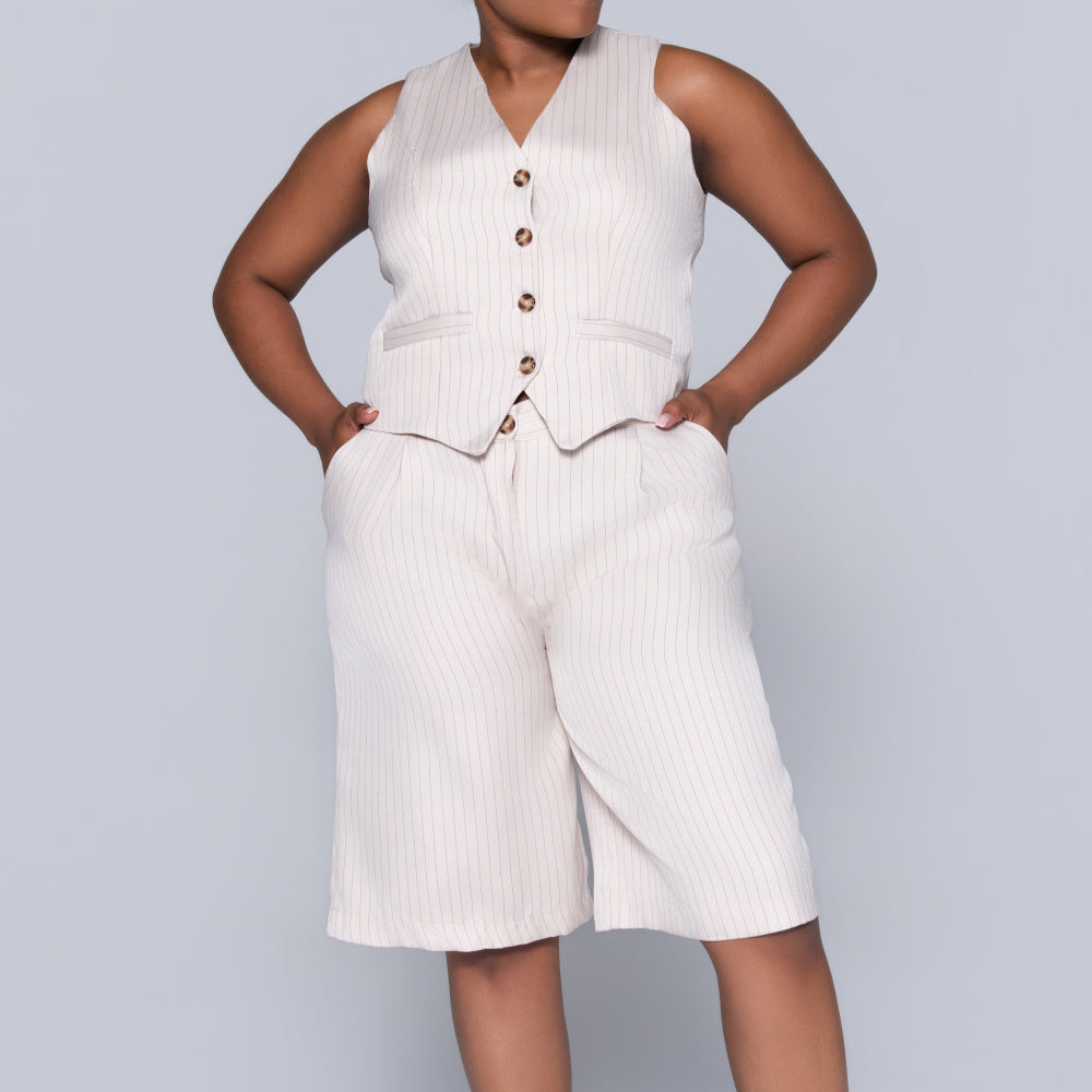 Striped Stone Waistcoat