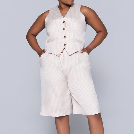 Striped Stone Waistcoat