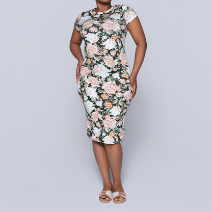 Printed Cap Sleeve Summer  Dress