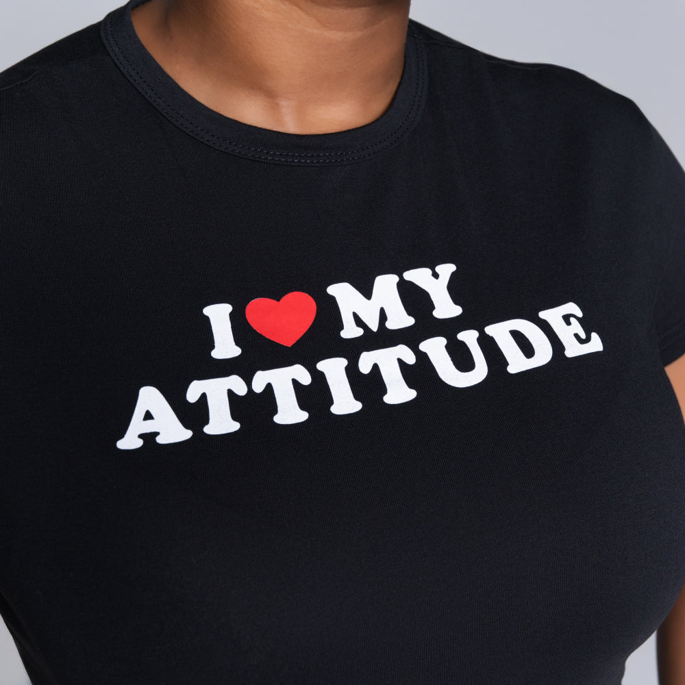 Black Front Print Top