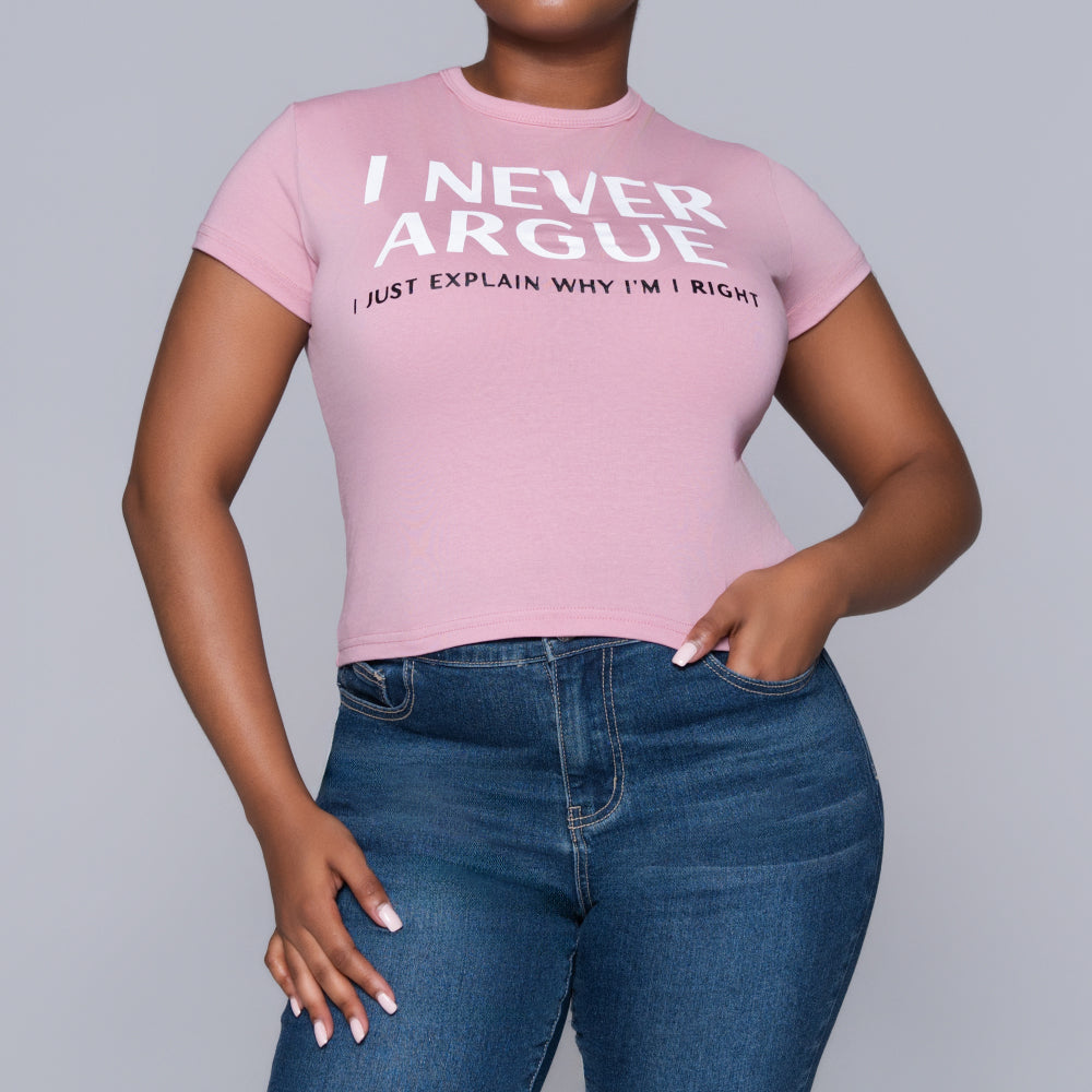 Mink Front Print Top