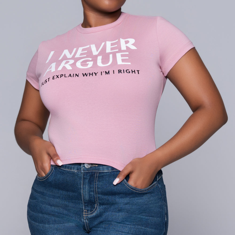 Mink Front Print Top