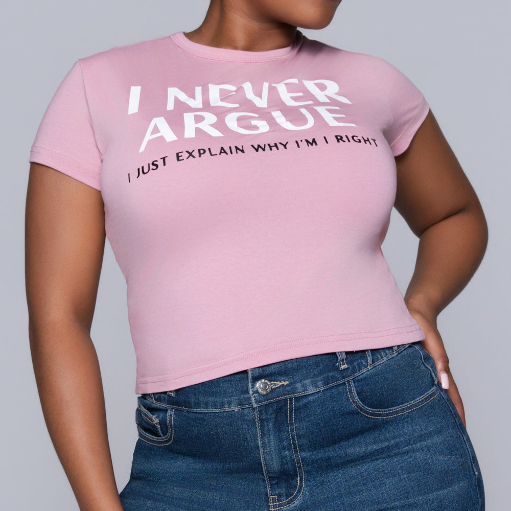 Mink Front Print Top