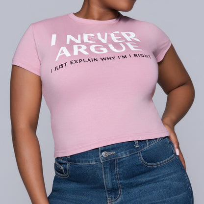 Mink Front Print Top