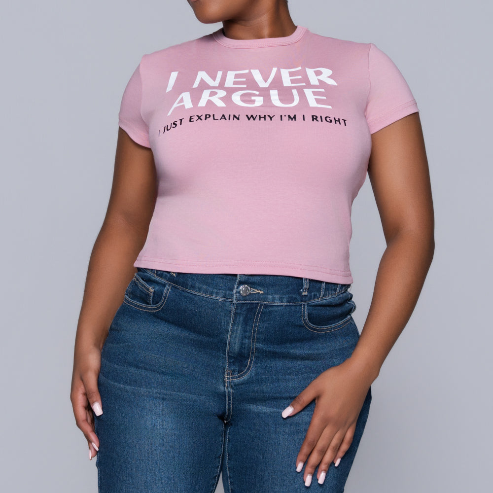 Mink Front Print Top