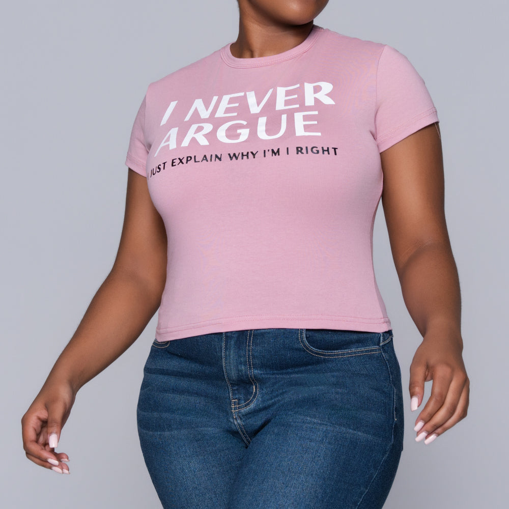 Mink Front Print Top