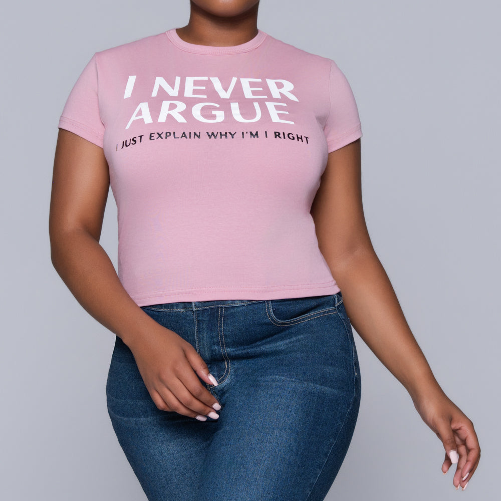 Mink Front Print Top