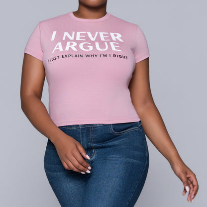 Mink Front Print Top