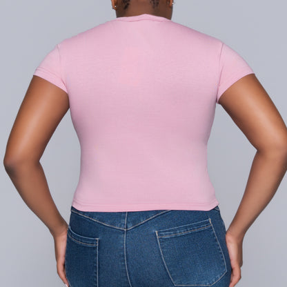 Mink Front Print Top