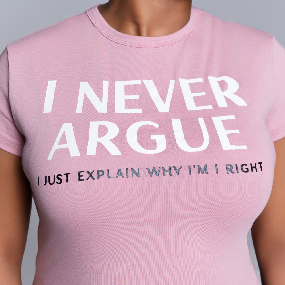 Mink Front Print Top