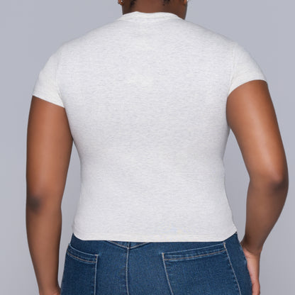 Oatmeal Front Print Top